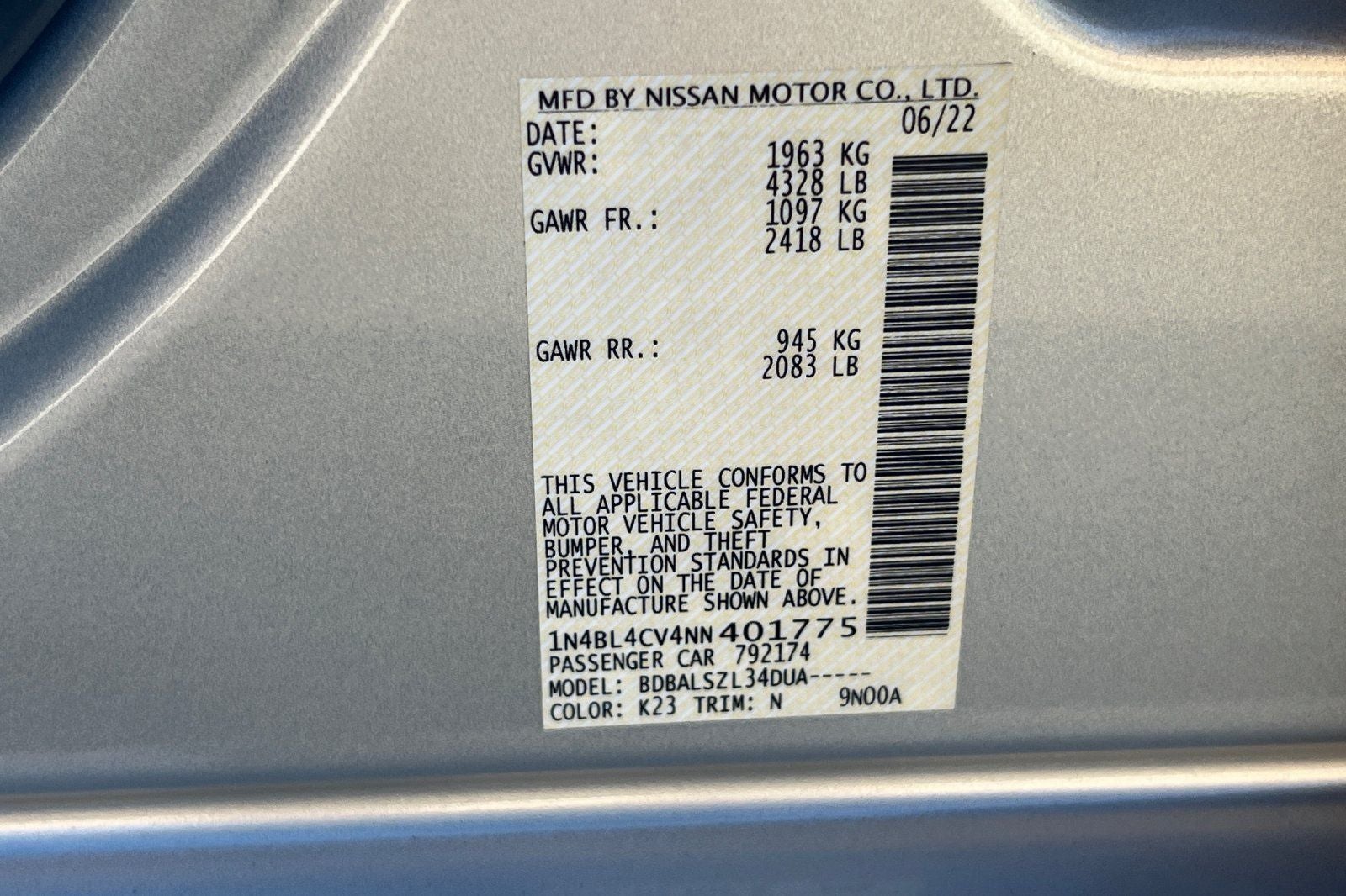 2022 Nissan Altima 2.5 SR