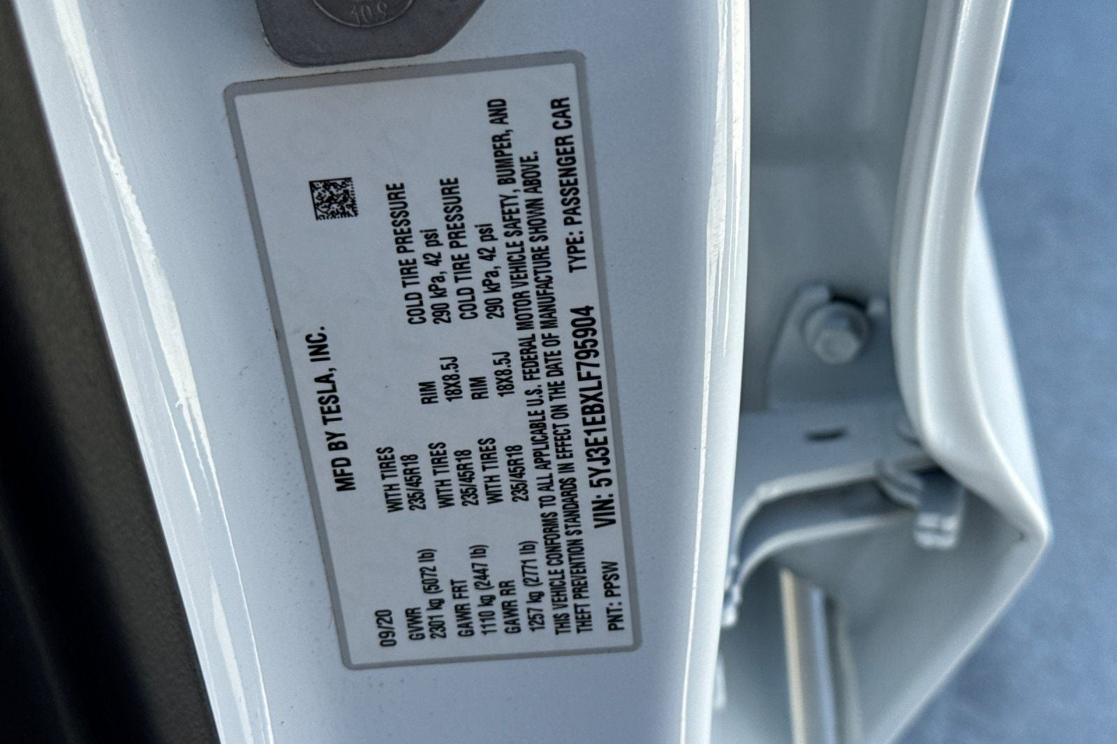 2020 Tesla Model 3 Long Range