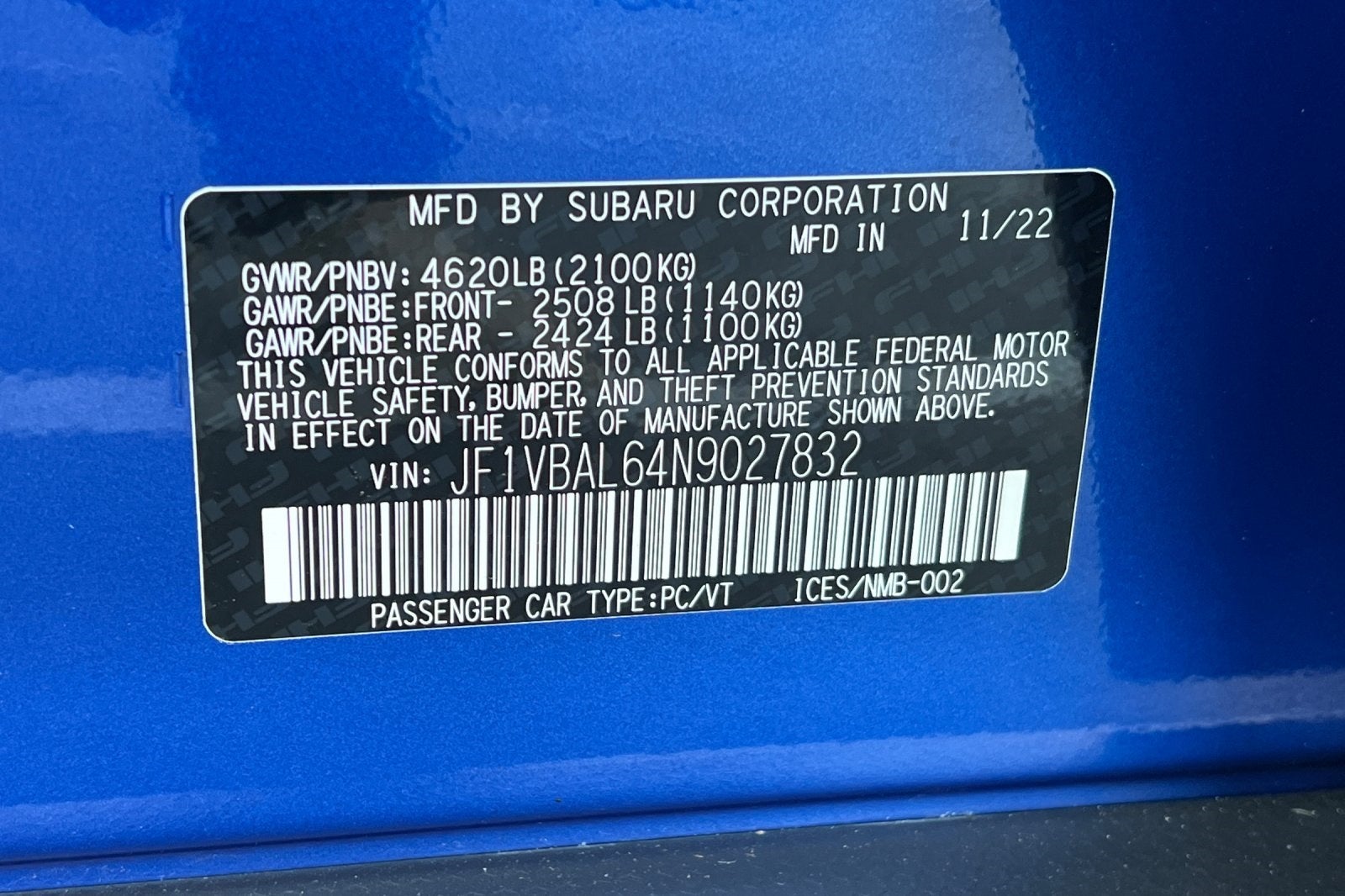 2022 Subaru WRX Limited