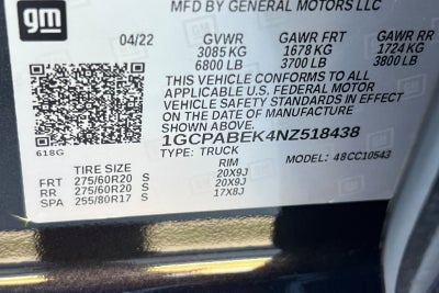 2022 Chevrolet Silverado 1500 2WD Crew Cab Short Bed Custom