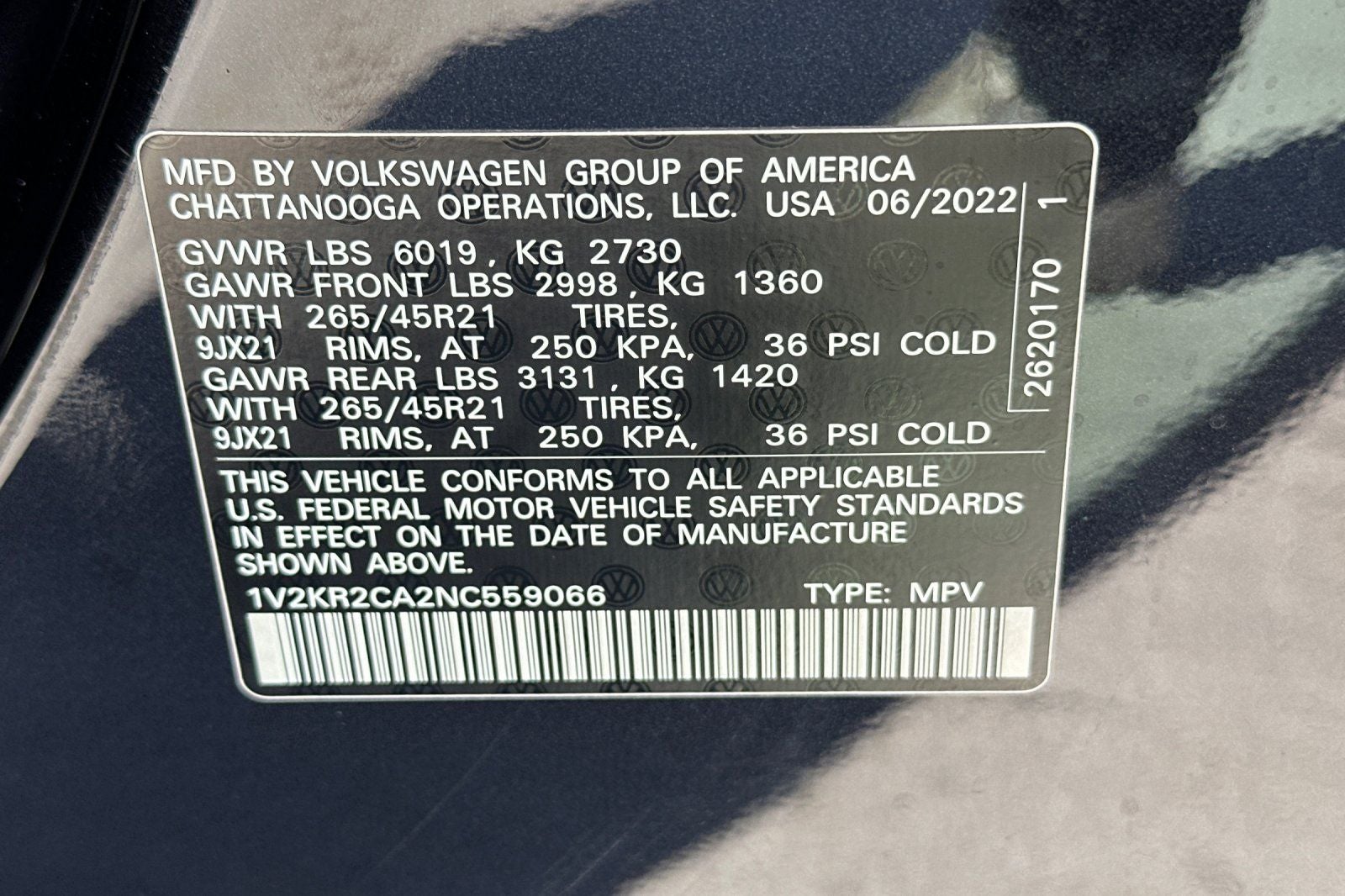 2022 Volkswagen Atlas 3.6L V6 SE w/Technology