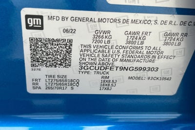 2022 Chevrolet Silverado 1500 4WD Crew Cab Short Bed LT Trail Boss