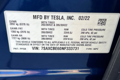 2022 Tesla Model X Plaid Tri Motor All-Wheel Drive