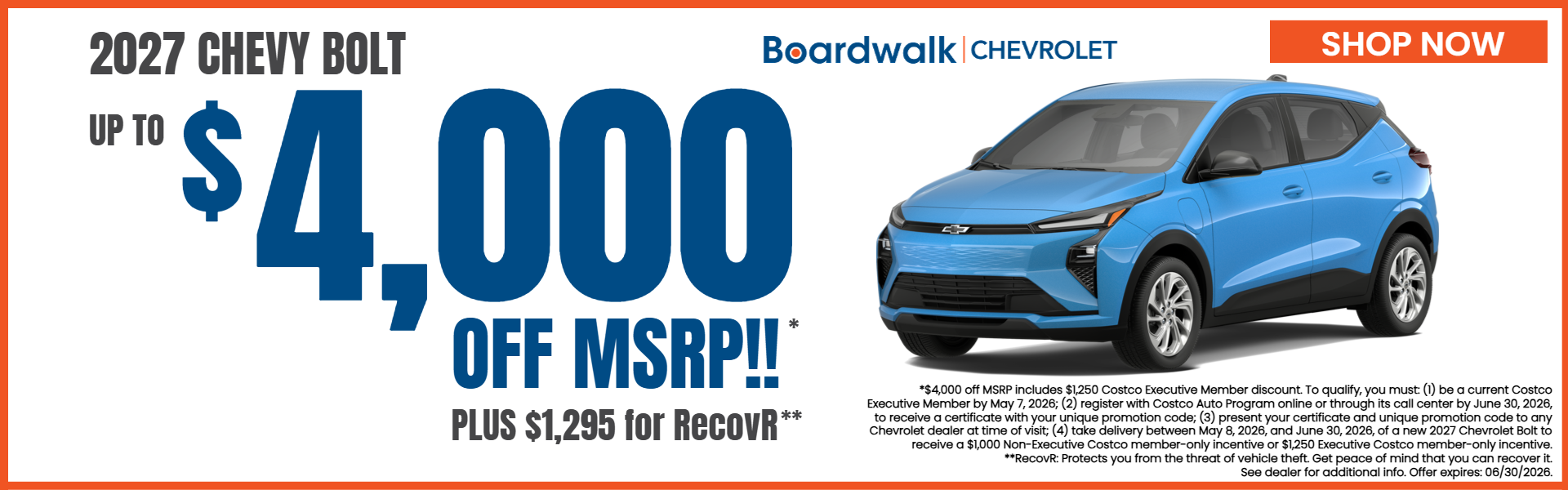 BOLT OFFER FROM BOARDWALK CHEVROLET