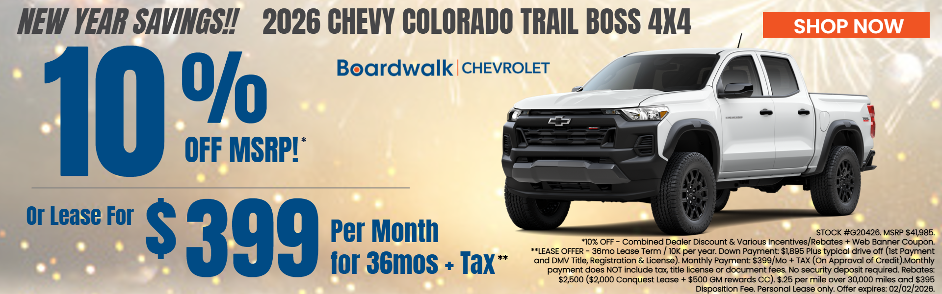 COLORADO OFFERS FROM BOARDWALK CHEVROLET
