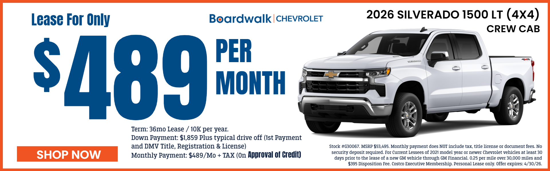 SILVERADO 1500 OFFERS FROM BOARDWALK CHEVROLET